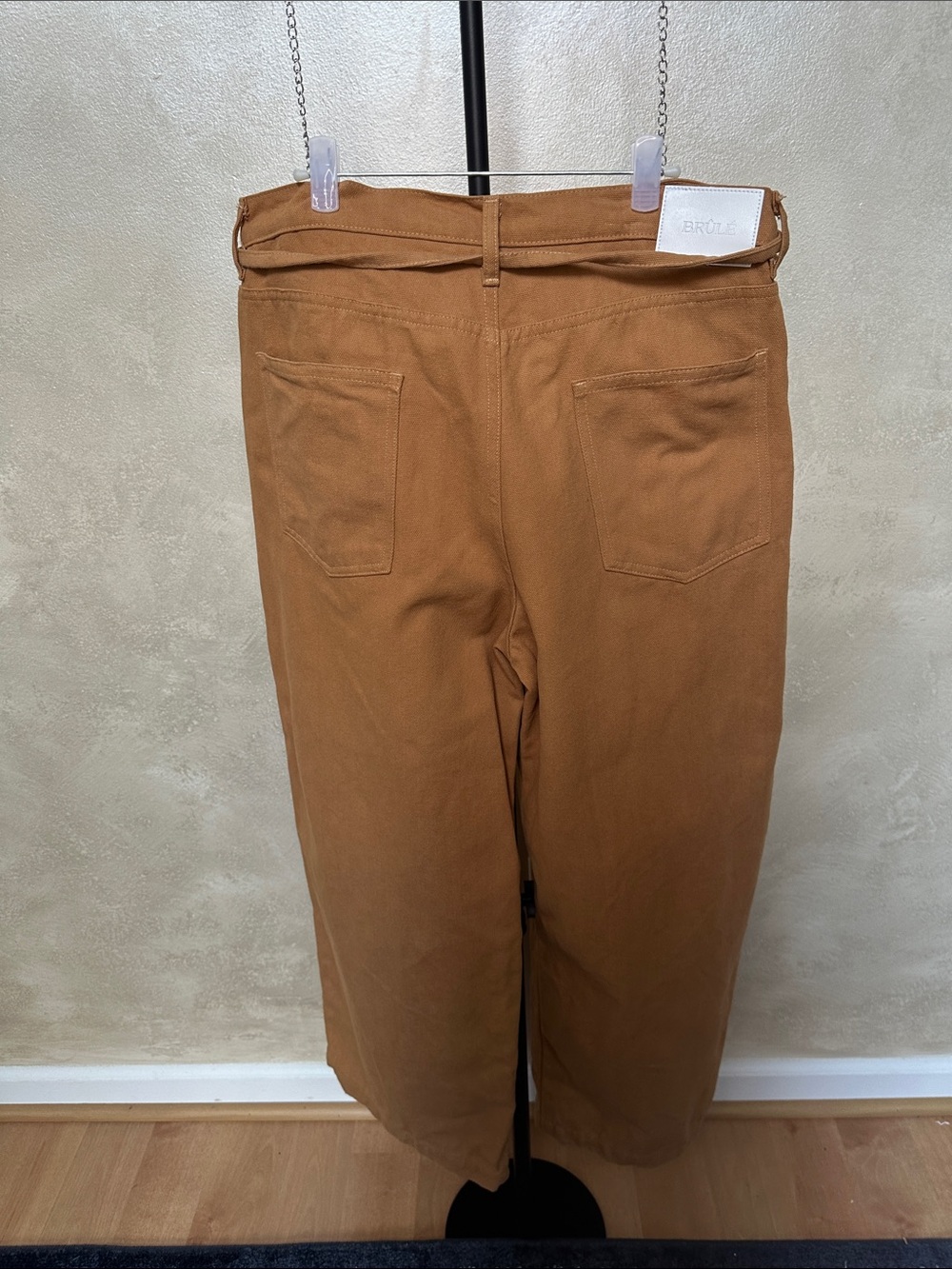 BRÛLÉ Dylan Pant in Tobacco Wide Leg Trousers Jeans with Micro Belt sz 30 - Picture 5 of 14